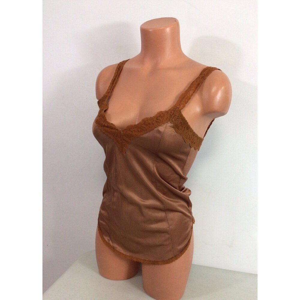 Vintage Camisole Fairy Mermaidcore Satin Lace Trim Top Y2K Womens Small